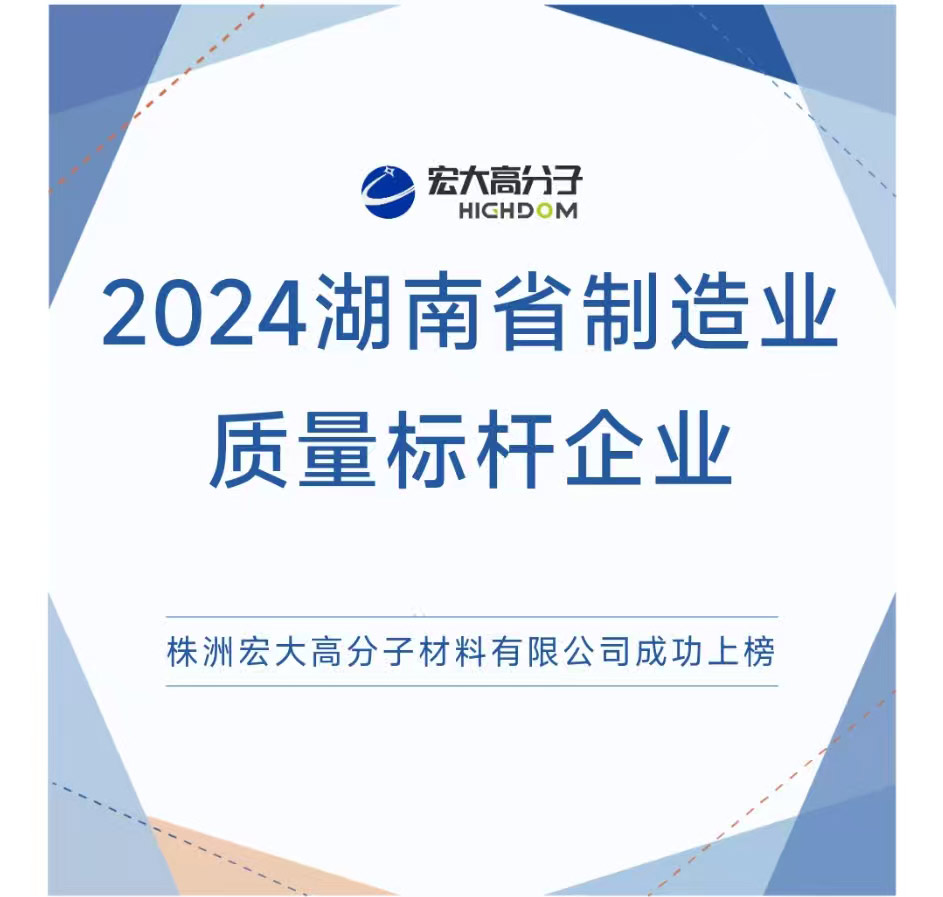 喜報|2024湖南省制造業(yè)質(zhì)量標(biāo)桿企業(yè)：宏大高分子再獲認(rèn)證！